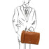 Mantova - Leather multi compartment TL SMART briefcase with flap